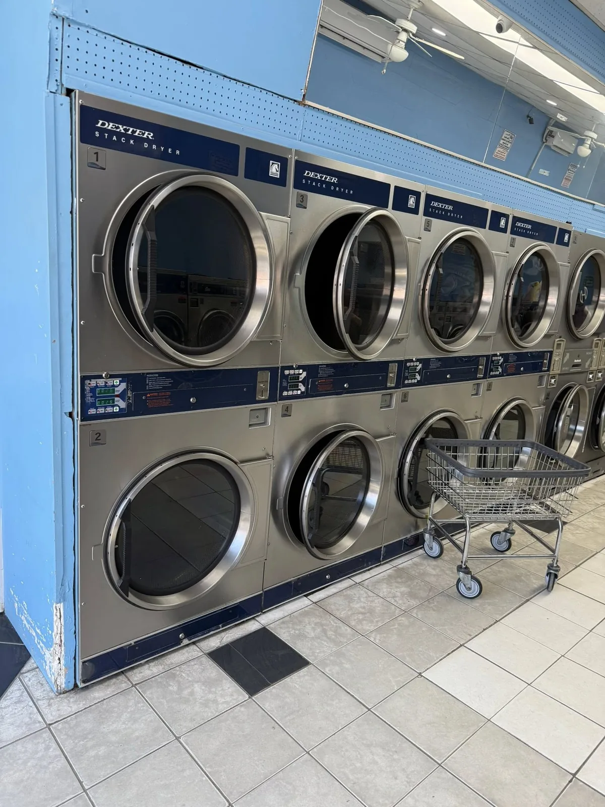 Modern stack dryers at The Wash House Laundromat